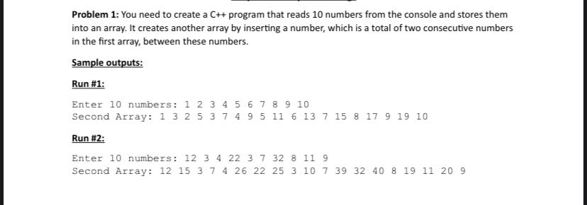 Solved Problem 1: You need to create a C++ ﻿program that | Chegg.com
