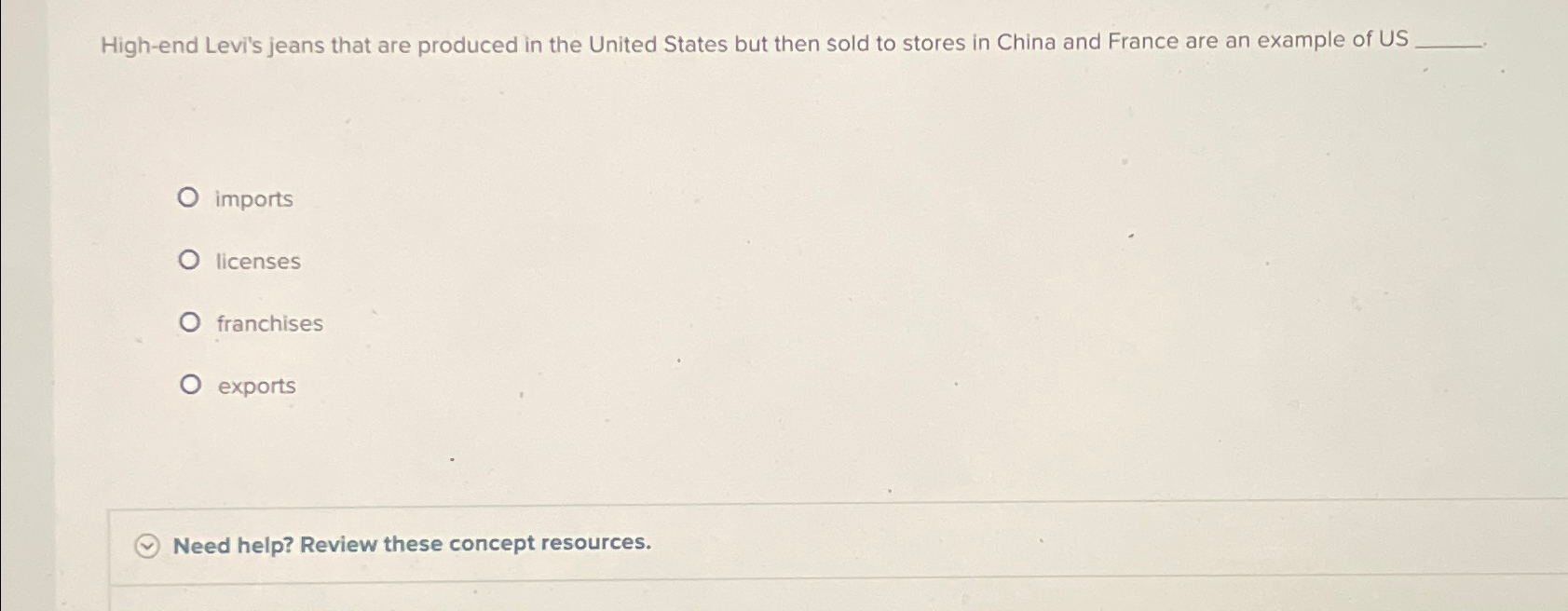 Solved High-end Levi's jeans that are produced in the United | Chegg.com