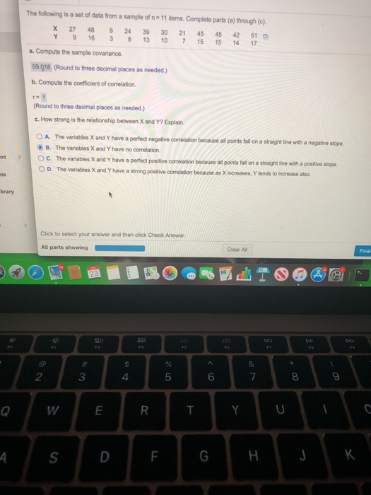 Solved The following is a set of data from a sample of n = | Chegg.com