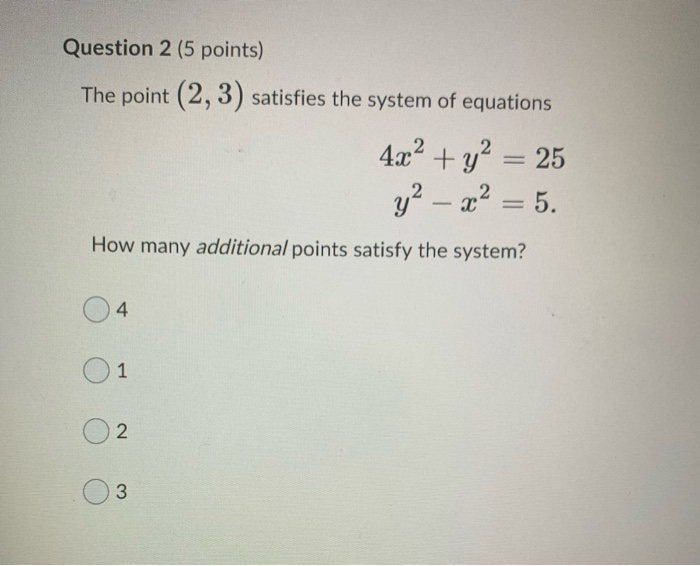 Solved Question 1 (5 points) Which of the following points | Chegg.com