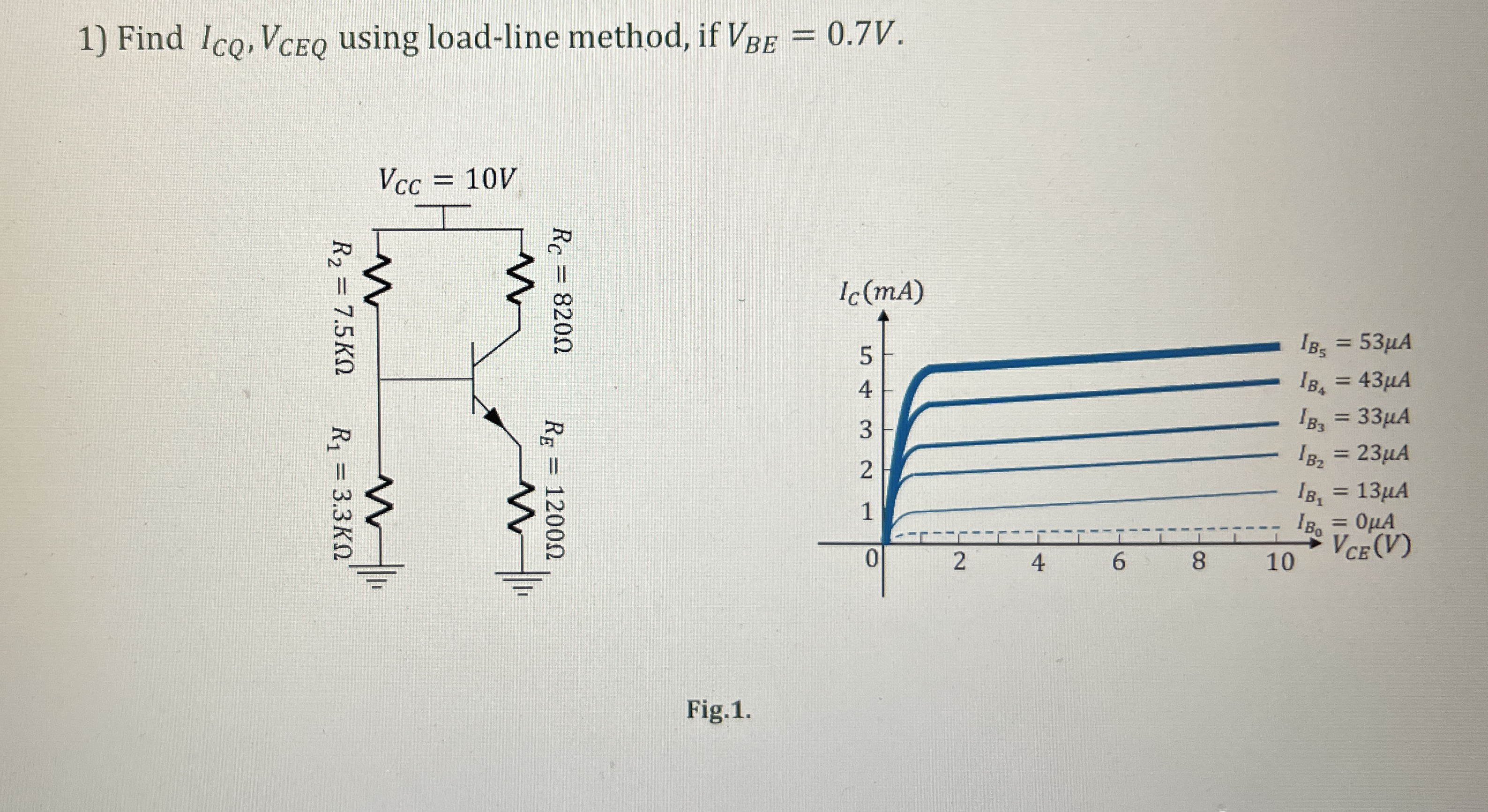 Solved Find ICQ,VCEQ ﻿using load-line method, if | Chegg.com