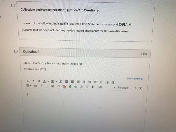 Solved Collections And Parameterization (Question 2 To | Chegg.com