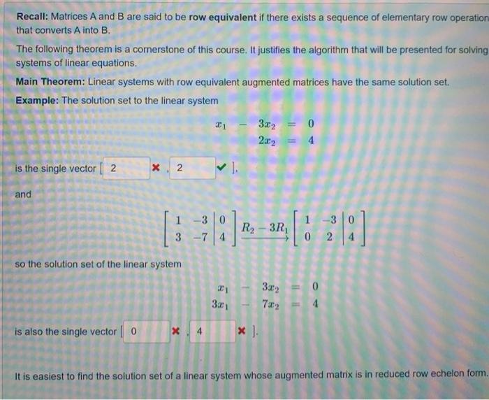 Solved Recall Matrices A and B are said to be row Chegg