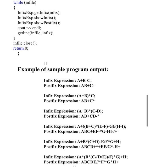 Solved Queues Write a program that converts an infix | Chegg.com