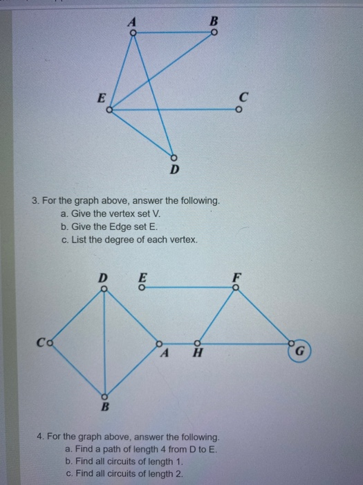 Solved A B E с D 3. For the graph above, answer the | Chegg.com