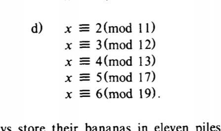 Solved d) x = 2(mod 11) x = 3(mod 12) x = 4(mod 13) x = | Chegg.com