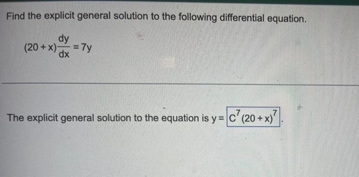 Solved Find the explicit general solution to the following | Chegg.com