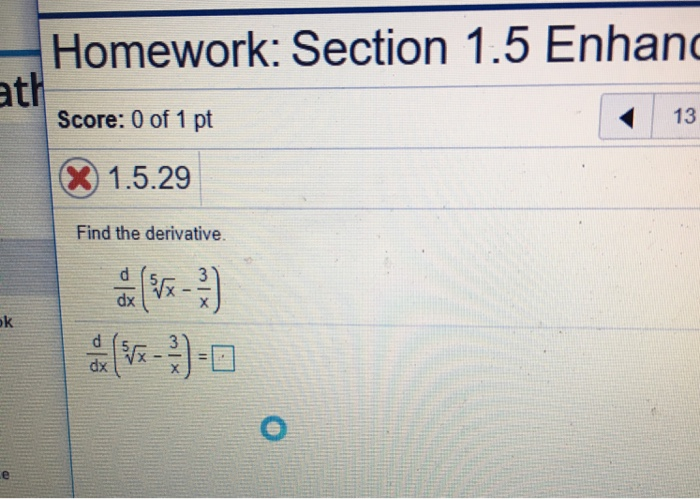 Solved Homework: Section 1.5 Enhanc Ath Score: 0 Of 1 Pt X | Chegg.com