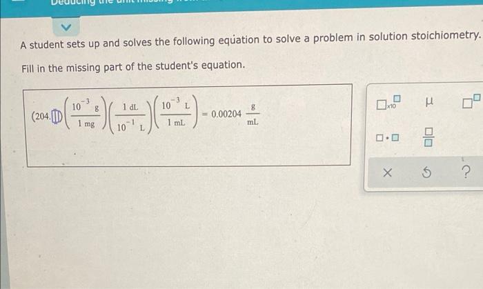 Solved A student sets up and solves the following equation | Chegg.com
