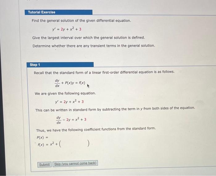 Solved Find The General Solution Of The Given Differential | Chegg.com