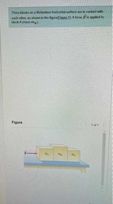 Solved Three blocks on a frictionless horizontal surface are | Chegg.com