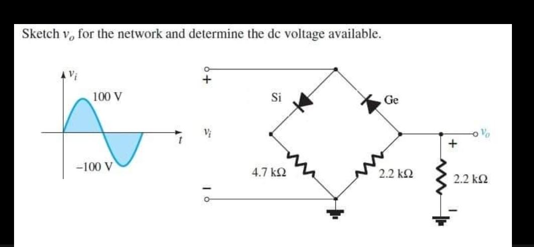 Solved Sketch Vo For The Network And Determine The Dc | Chegg.com