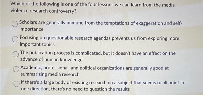 Which of the following is one of the four lessons we | Chegg.com