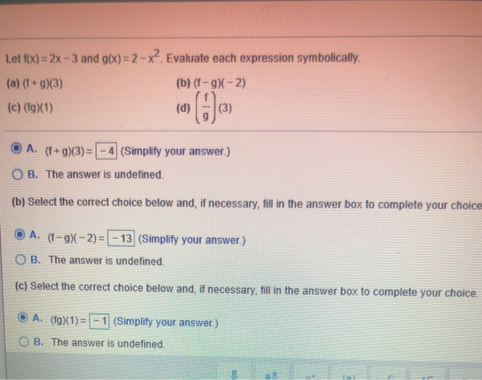 Solved Let F X 2x 3 And G X 2 X Evaluate Each Ex Chegg Com