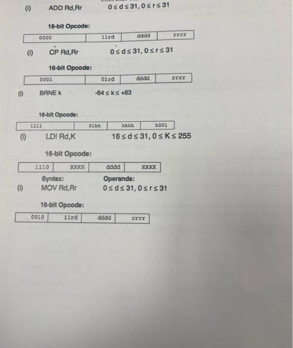 Solved 16 Given Are The Instruction Opcode For 8 Bit Chegg Com