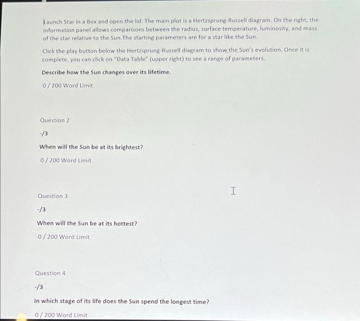 Launch Star in a Box and open the lid. The main plot | Chegg.com