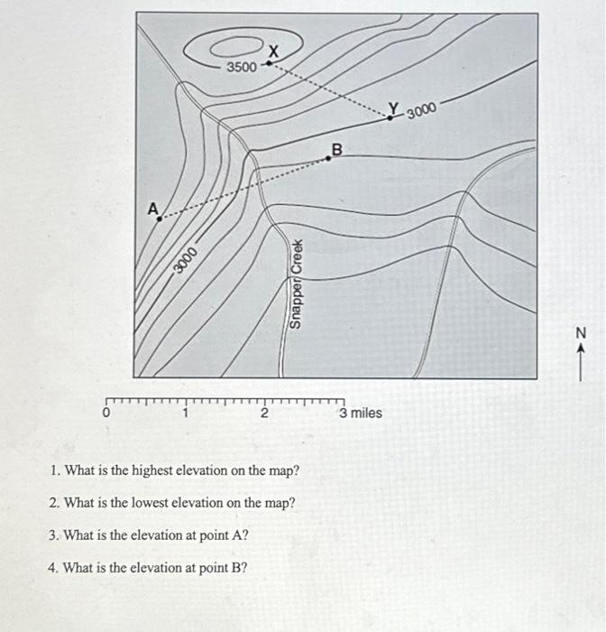 Answer all questions using the topographic map. All