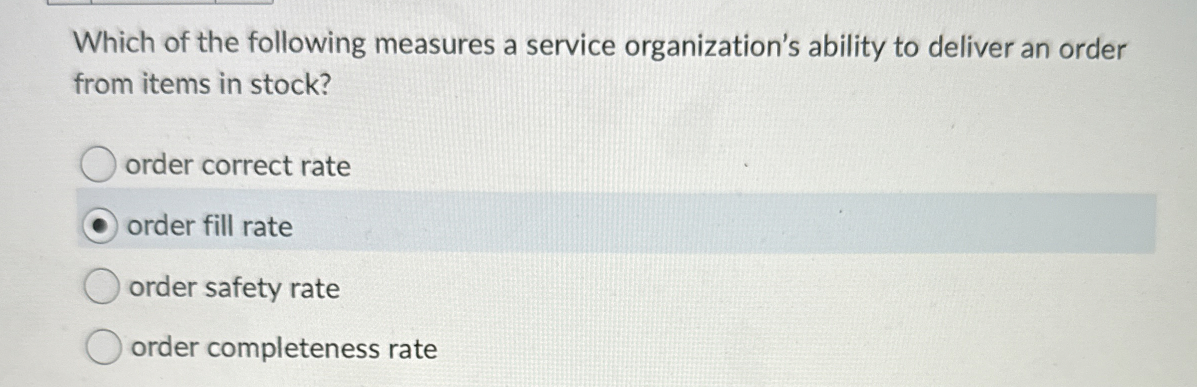 Solved Which of the following measures a service | Chegg.com