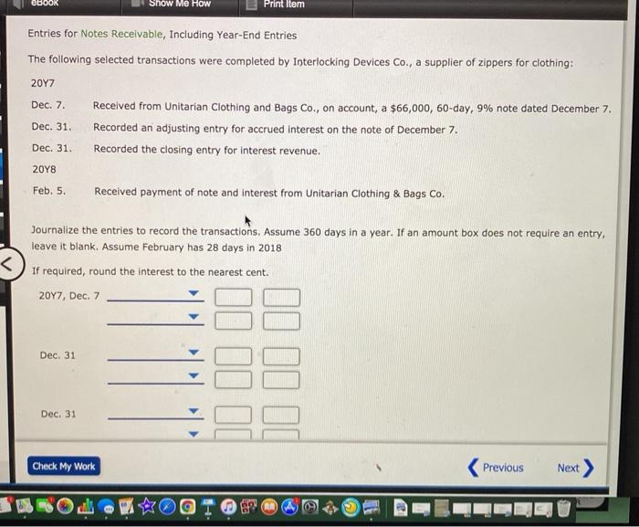 Solved ebook Show Me How Print Item Entries for Notes | Chegg.com