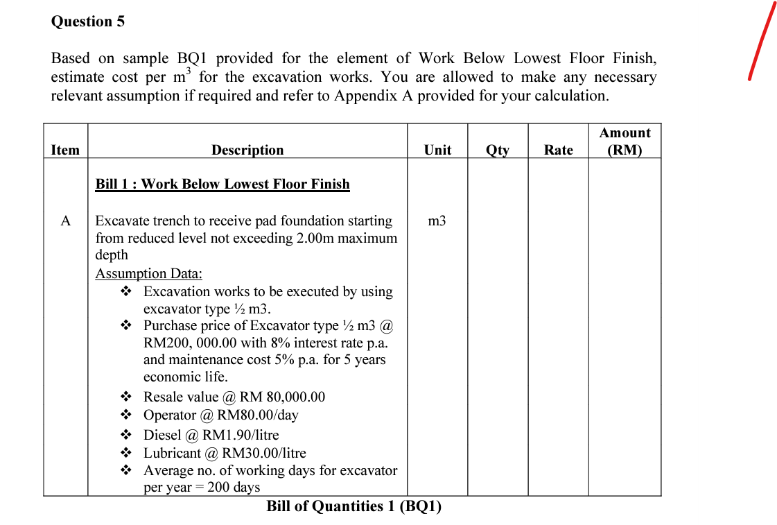 Solved Question 5Based on sample BQ1 provided for the | Chegg.com