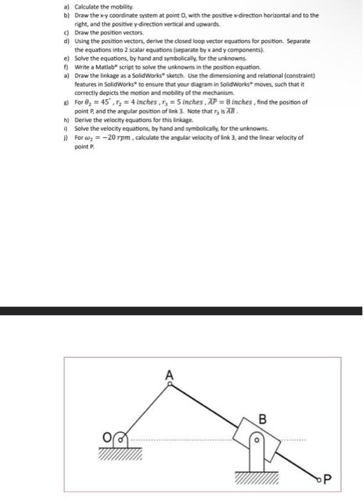 a) Calculate the mobility. b) Draw the x−y coordinate | Chegg.com