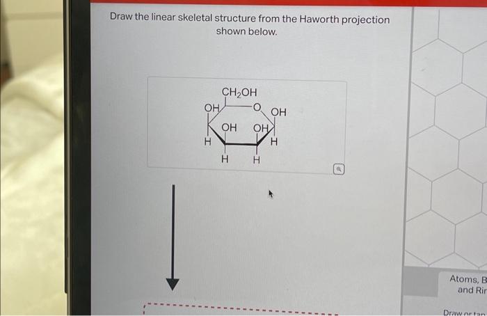 Draw the linear skeletal structure from the Haworth projection shown below.