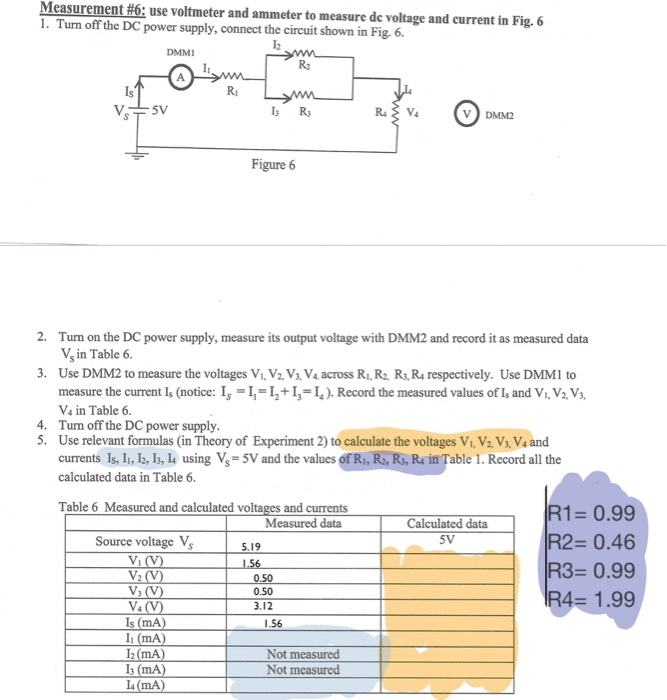 Solved Measurement #6: use voltmeter and ammeter to measure | Chegg.com