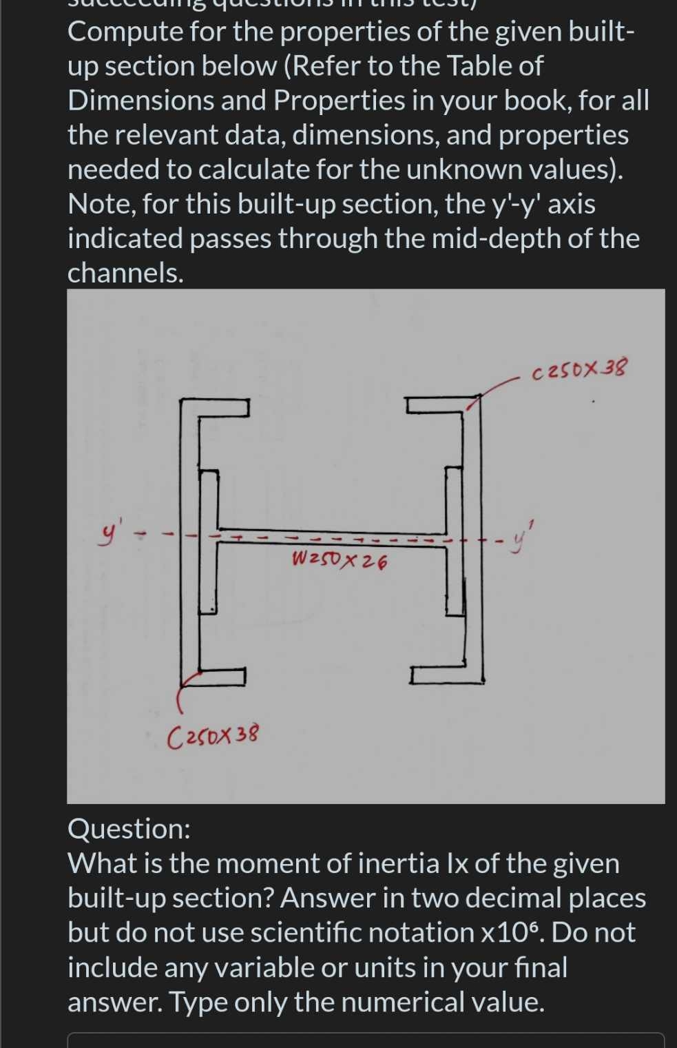 Solved Compute for the properties of the given builtup | Chegg.com