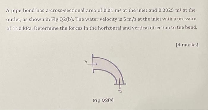 Solved A Pipe Bend Has A Cross-sectional Area Of 0.01 M² At | Chegg.com