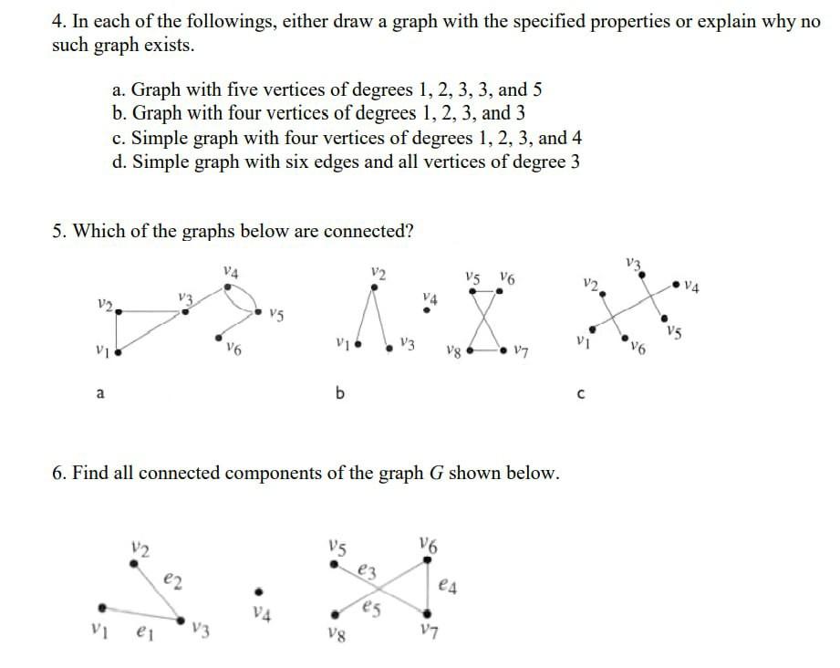 Solved 4. In Each Of The Followings, Either Draw A Graph | Chegg.com