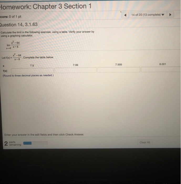 Solved Homework: Chapter 3 Section 1 core: 0 of 1 pt | Chegg.com
