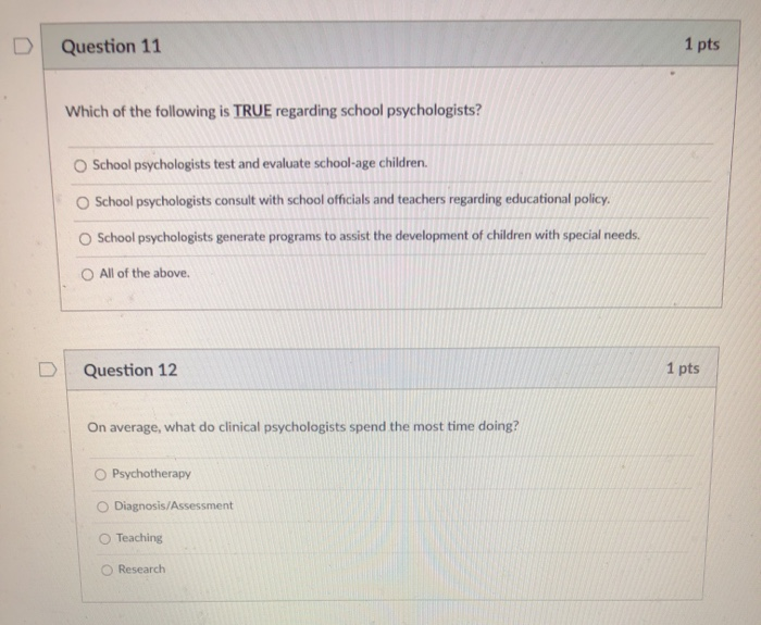 Solved Question 11 1 pts Which of the following is TRUE | Chegg.com