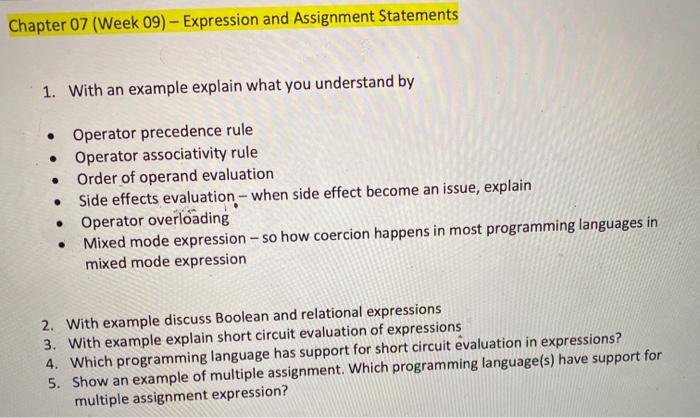 assignment operator expression to complete expression