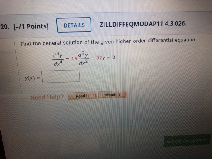 Solved 20. [-11 Points] DETAILS ZILLDIFFEQMODAP11 4.3.026. | Chegg.com