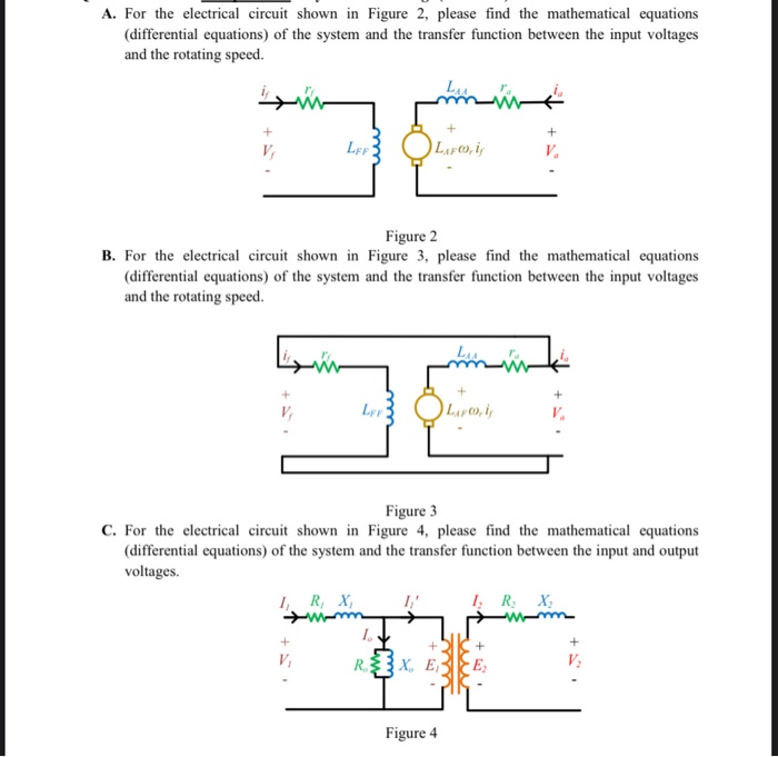 Solved A. For the electrical circuit shown in Figure 2, | Chegg.com
