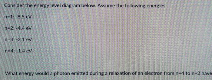 Solved Consider the energy level diagram below. Assume the | Chegg.com