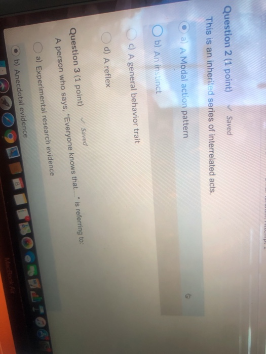 Solved Question 2 (1 point) Saved This is an inherited | Chegg.com