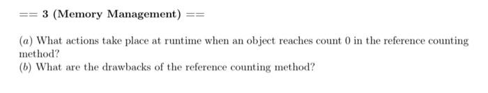 Solved ==3( Memory Management )== (a) What actions take | Chegg.com