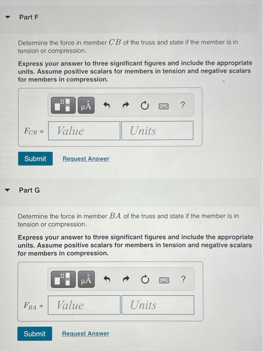 Solved Determine the force in member DE of the truss and | Chegg.com