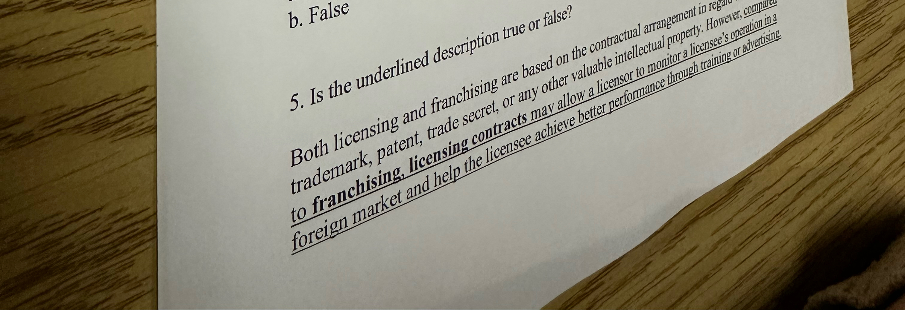 Solved b. ﻿False5. ﻿Is the underlined description true or | Chegg.com