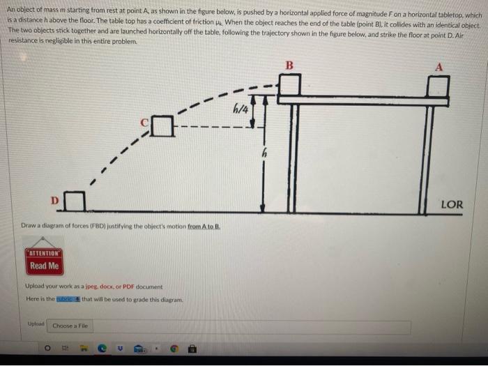 Solved An object of mass m starting from rest at point A, as | Chegg.com