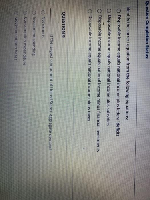 Solved Question Completion Status Identify the correct