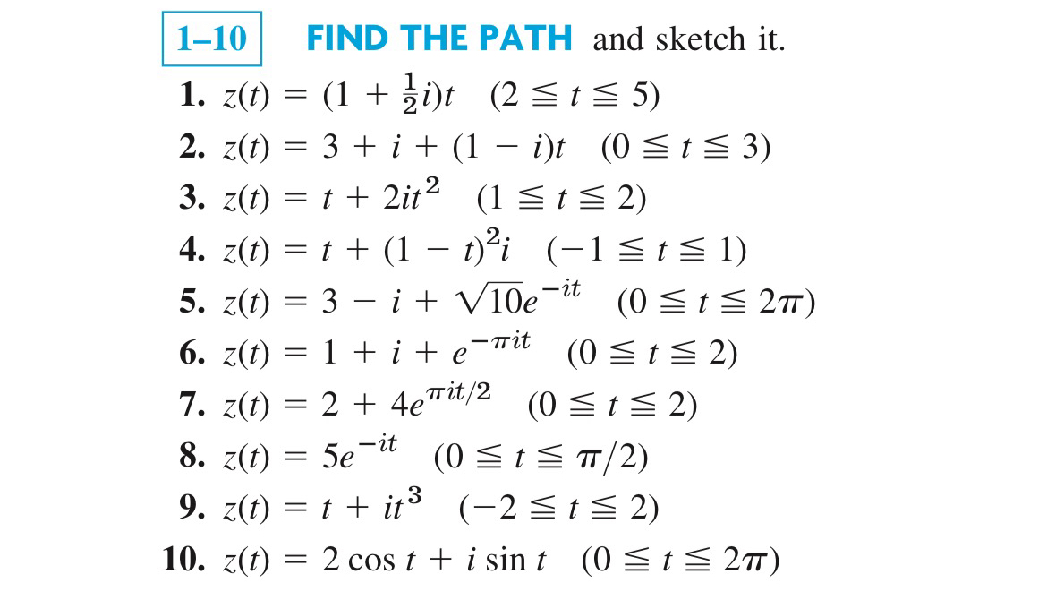 Solved 1-10 ﻿FIND THE PATH and sketch | Chegg.com