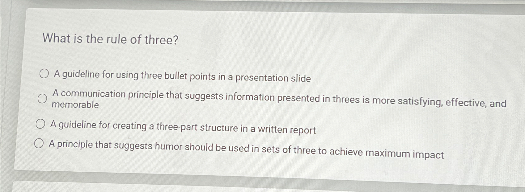 Solved What is the rule of three?A guideline for using three | Chegg.com