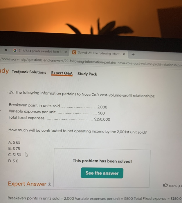 Solved X G 7 14 7 14 Points Awarded Items X C Solved 29 Chegg Com