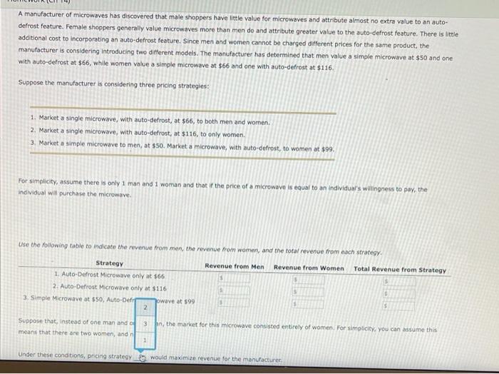 Solved A manufacturer of microwaves has discovered that male