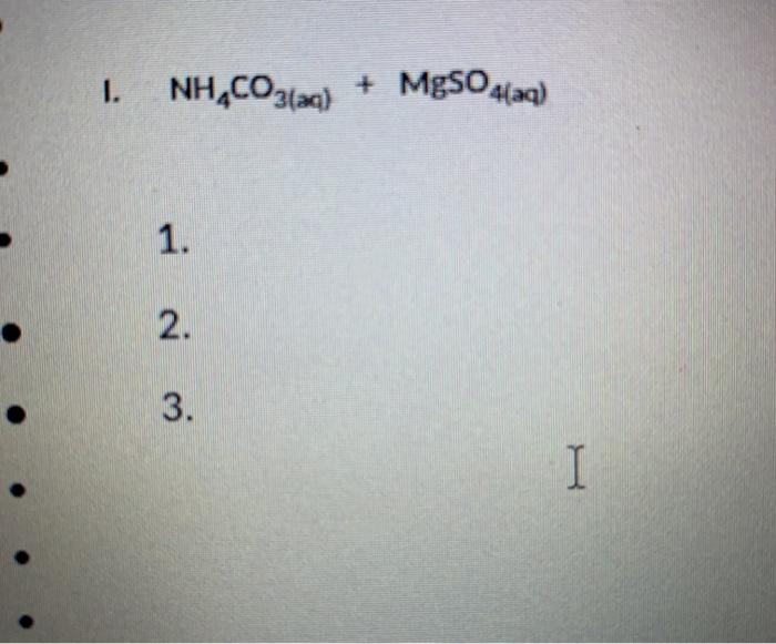 Solved write a balanced molecular equation, complete ionic | Chegg.com