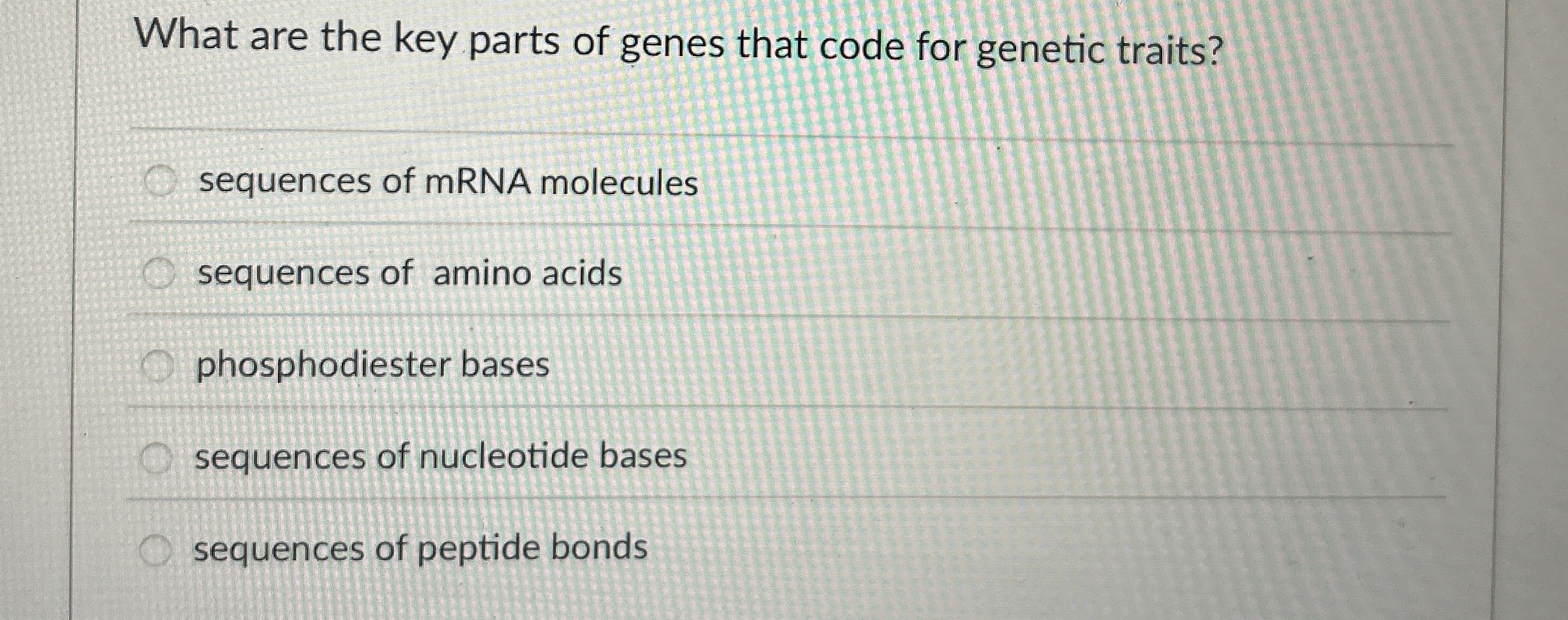 Solved What are the key parts of genes that code for