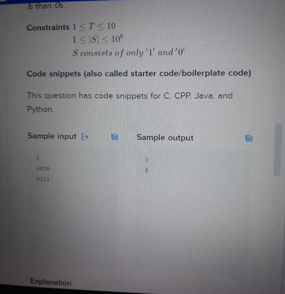 Solved More ones You are given a string S that consists only | Chegg.com