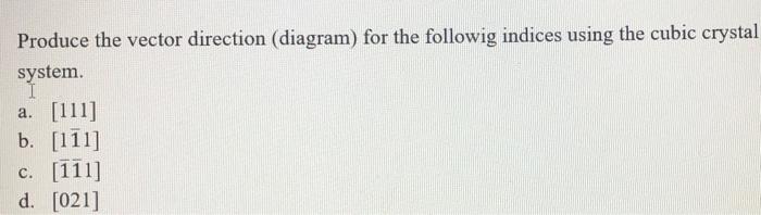 Solved Produce the vector direction (diagram) for the | Chegg.com
